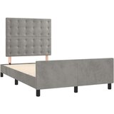  Okvir za krevet s uzglavljem svjetlosivi 120x190 cm baršunasti | shoptok.hr