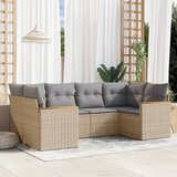 6-dijelni set vrtnih sofa s jastucima bež od poliratana | shoptok.hr