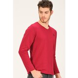 Dewberry T8587 v collar men's sweatshirt-burgundy | ePonuda.com