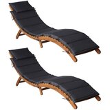 VidaXL Ležaljke za sunčanje s jastucima 2 kom tamnosive drvo bagrema VidaXL Ležaljke za sunčanje s jastucima 2 kom tamnosive drvo bagrema Slike
