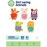 Woopie Green drvene životinje za provlačenje 5 u 1, Montessori igračka, 20 dijelova | shoptok.hr