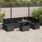  Sjedeća garnitura za vrt 9 kom. Crna poliratan 100 x 55 x 73 cm | shoptok.hr