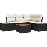  5-komadni set vrtnog kauča s jastučićima crni poli ratan akacija | shoptok.hr
