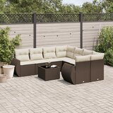  9-dijelni set vrtnih sofa s jastucima poliratan smeđi | Eponuda.com