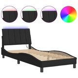 vidaXL Posteljni okvir z LED lučkami črn 90x190 cm žamet | Shoptok.si