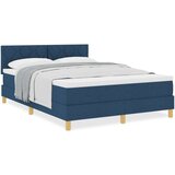 vidaXL Postelja s škatlasto vzmetnico Modra 140x200 cm Tkanina, (22082965) | Shoptok.si