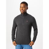 Napapijri Pulover 'DAMAVAND' tamo siva / crvena / bijela | shoptok.hr
