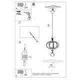  Sollux SL.0392 - Viseći luster na sajli MANDELINO 1xE27/60W/230V | Eponuda.com