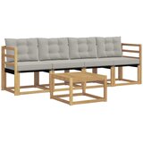 vidaXL Zunanja garnitura za sedenje 5 pcs Bela in svetlo siva, (5000281535) | Shoptok.si