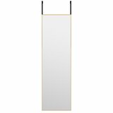  Ogledalo za vrata zlatno 30x100 cm od stakla i aluminija | shoptok.hr