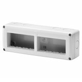 GEWISS System, nadgradna kutija 4Mx2, horizontalna, IP40, siva GW27006 | ePonuda.com