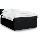 vidaXL Box spring postelja z vzmetnico črna 140x200 cm blago | Shoptok.si
