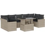 Maison Chic Seti vrtnega pohištva - Vrtna garnitura - Vrtni pohištvo set 8-delna z blazinami sv. siv poli ratan, (21798433) | Shoptok.si