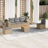 vidaXL 6-dijelni set vrtnih sofa s jastucima bež od poliratana | shoptok.hr
