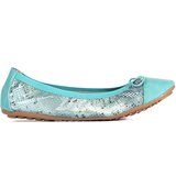 Shelvt Blue ballerinas with a snakeskin pattern and a bow | Shoptok.si