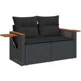  10-dijelni set vrtnih sofa s jastucima crni od poliratana | shoptok.hr