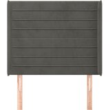  Uzglavlje s ušima tamnosivo 83x16x118/128 cm baršunasto | Eponuda.com