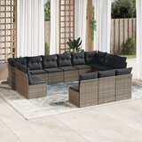  13-dijelni set vrtnih sofa od poliratana s jastucima sivi | shoptok.hr