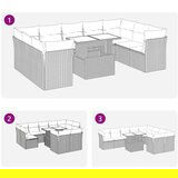 vidaXL 10-dijelni set vrtnih sofa od poliratana s jastucima sivi | shoptok.hr