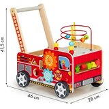 ECO TOYS Drvena edukativna guralica 2u1 s kockama 41,5x28x46 cm, vatrogasci | shoptok.hr