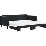  Dnevni krevet na razvlačenje s madracima crni 100x200 cm baršun | shoptok.hr