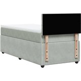  Box spring krevet s madracem svjetlosivi 100x200 cm baršunasti | shoptok.hr