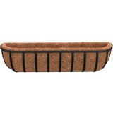 vidaXL stensko korito 2 kosa podloga iz kokosa črna 61x19x16 cm jeklo | Shoptok.si
