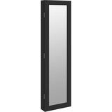  Zidni ormarić za nakit s ogledalom crni 30 x 8,5 x 106 cm | Eponuda.com