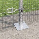  Zavarena žičana ograda s 7 flanšnim stupovima 1.4x10 m Pocinčana čelika | shoptok.hr