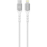 BLAVEC RAPTOR OPLETENI KABEL – TYPE- C NA LIGHTNING – PD 20W 2.4A 0.50 m bijelo-srebrni | shoptok.hr