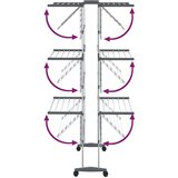  Za sušenje rublja 3 razine i kotači srebrni 60x70x129 cm | shoptok.hr