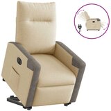 Maison Chic Električni naslanjač - Relax naslanjač s funkcijo vstajanja krem blago, (22061897) | Shoptok.si