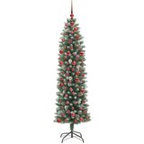 vidaXL Umetno vitko božično drevo med 300 LED Zelena in bela 180 cm | Shoptok.si