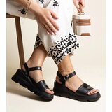 Gemre Black wedge sandals made of eco leather Maddison | Shoptok.si
