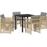  Vrtni set za objed 5 pcs Bež Čelik s prahom premazan | Eponuda.com