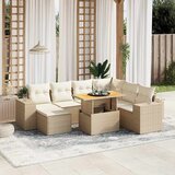 Maison Chic Seti vrtnega pohištva - Vrtna garnitura - Vrtni pohištvo set 8-delna z blazinami bež poli ratan, (21799120) | Shoptok.si