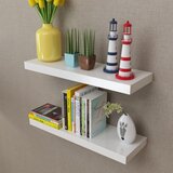 Maison Chic 2 kosi Lebdeče Stenske Police - Viseče police MDF bela, (21793286) | Shoptok.si