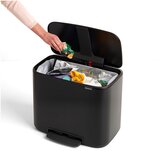 Brabantia Koš za smeti Bo Pedal Bin, 3 x 11 L, črn | Shoptok.si