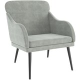 The Living Store Fotelj svetlo siv 63x76x80 cm žamet - Naslanjač, (21420316) | Shoptok.si