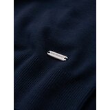 Ombre Men's sweater with round neckline in stretch knit with classic weave - navy blue | Shoptok.si