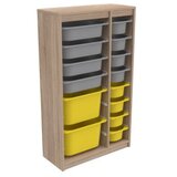 Hanah home Višenamjenska komoda Montana Xs 2D4N8U, 69 x 112,2 x 29,6 cm, Smeđe-sivo-žuta | Eponuda.ba