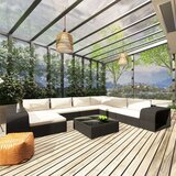 Poli 10-dijelna vrtna garnitura od poliratana s jastucima crna | shoptok.hr