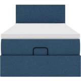 vidaXL Otomanski posteljni okvir z vzmetnico moder 90x190 cm blago, (21610749) | Shoptok.si