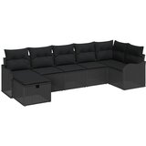  Set sofe 7 kom. 7-Broj sjedala Crna poliratan | shoptok.hr