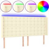 Posteljno vzglavje krem 183x16x118/128 cm umetno usnje, (20954438) | Shoptok.si