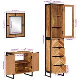 vidaXL 3-dijelni set kupaonskog namještaja od željeza i drva bagrema | shoptok.hr