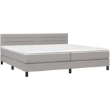  Box spring postelja z vzmetnico svetlo siva 200x200 cm blago, (20900622) | Shoptok.si