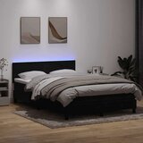Box spring postelja z vzmetnico črna 160x210 cm žamet, (22053495) | Shoptok.si