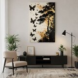  Slika na platnu Butterfly Harmony - Crno-zlatni dizajn | shoptok.hr
