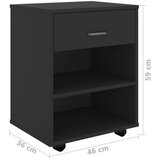  omarica na kolesih črna 46x36x59 cm iverna plošča, (20716428) | Shoptok.si